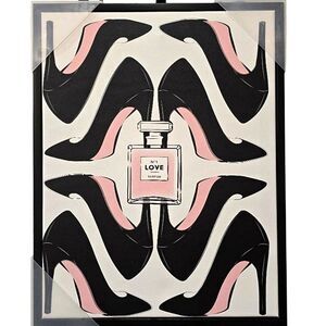 At Home Love Chanel & Heels Framed Canvas Wall Decor